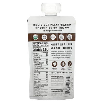 Noka, Superfood Smoothie + Plant-Based Protein, Blackberry, Vanilla, 4.22 oz (120 g)