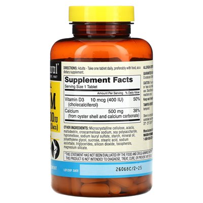 Mason Natural, Austern-Calcium plus D3, 250 Tabletten