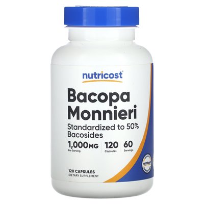 Nutricost, Bacopa Monnieri, 1000 mg, 120 Kapseln (500 mg pro Kapsel)