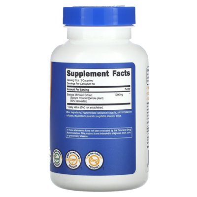 Nutricost, Bacopa Monnieri, 1000 mg, 120 Kapseln (500 mg pro Kapsel)