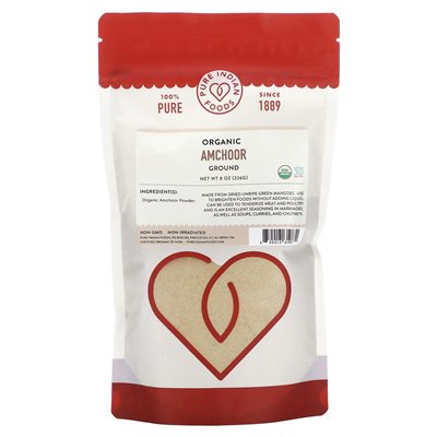 Pure Indian Foods, Organic Amchoor, Ground, 8 uncji (226 g)