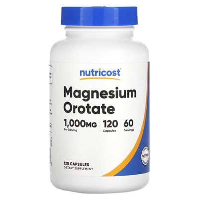 Nutricost, magnez orotate, 1000 mg, 120 kapsułek (500 mg na kapsułkę)