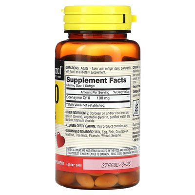 Mason Natural, CO Q10, 100 mg, 60 miękkich