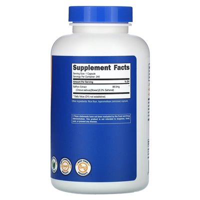 Nutricost, szafran, 88,5 mg, 240 kapsułek