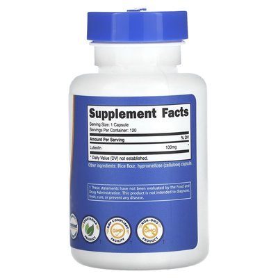 Nutricost, luteolina, 100 mg, 120 kapsułek