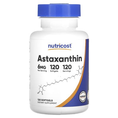 Nutricost, Astaxanthin, 6mg, 120 soft