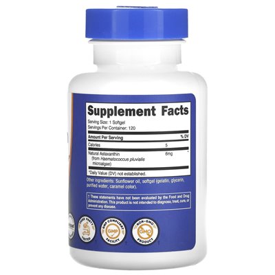 Nutricost, Astaxanthin, 6mg, 120 soft