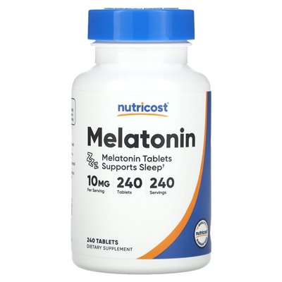 Nutricost, melatonina, 10 mg, 240 tabletek