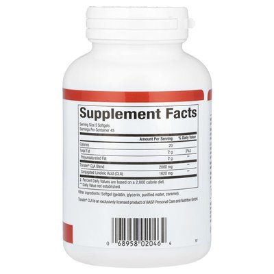 Czynniki naturalne, CLA, 2000 mg, 90 miękkich (1000 mg na softgel)