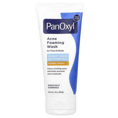 Panoksyl, mycie trądziku dla twarzy i ciała, 10% nadtlenku benzoilu, maksymalna wytrzymałość, 3 uncje (85 g)