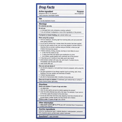 Panoxyl, Adapalengel USP, 0,1 %, Aknebehandlung, 0,5 oz (15 g)