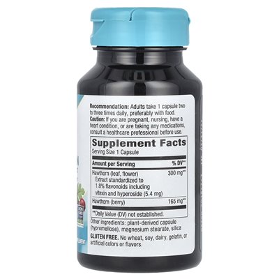Nature's Way, Hawthorn, ekstrakt premium, 300 mg, 90 wegańskich kapsułek