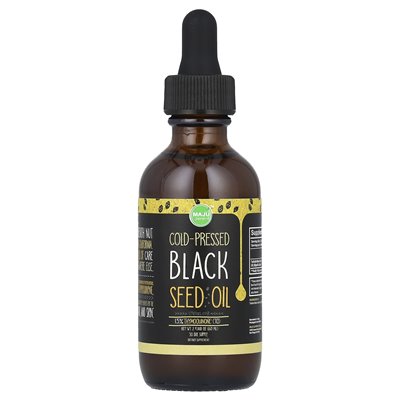 Maju Superfoods, na zimno olej z nasion czarnych, 2 fl oz (60 ml) Maju Superfoods, na zimno olej z nasion czarnych, 2 fl oz (60 ml)