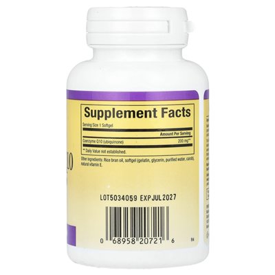 Czynniki naturalne, koenzym Q10, 200 mg, 30 miękkich