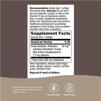 Nature's Way, Petadolex, pro-aktywny, 50 mg, 60 softgels