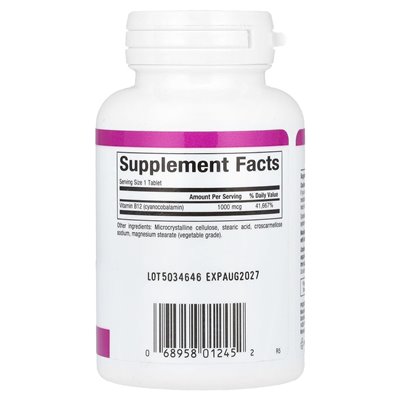Czynniki naturalne, witamina B12, 1000 mcg, 60 tabletek