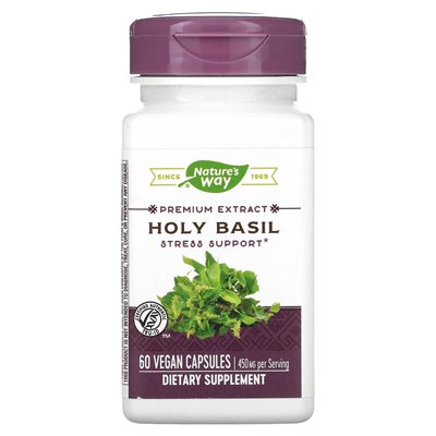 Natura, Heiliges Basilikum, 450 mg, 60 vegane Kapseln