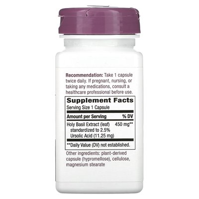 Natura, Heiliges Basilikum, 450 mg, 60 vegane Kapseln