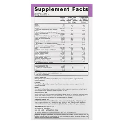 Metagenics and One®, daily prenatal packs, 30 packs