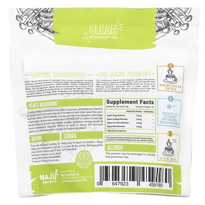 Maju Superfoods, Maju's Mental Mushrooms ™, 2,82 uncji (80 g)
