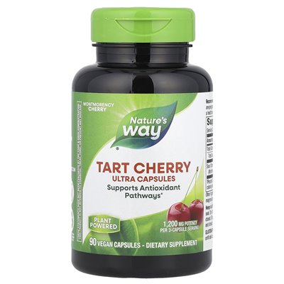 Nature's Way, Tart Cherry, Ultra Capsules, 1200 mg, 90 wegańskich kapsułek (400 mg na kapsułkę)