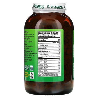 Pines International, Wheatgrass, 500mg, 1400 Tablets