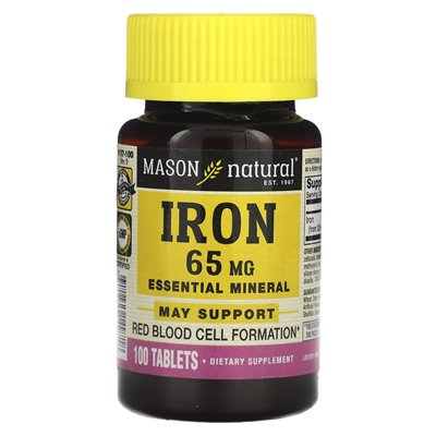 Mason Natural, Eisen, 65 mg, 100 Tabletten