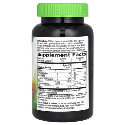Nature's Way, witamina D3 gummy, mieszane owoce, 50 mcg (2000 IU), 120 gummy
