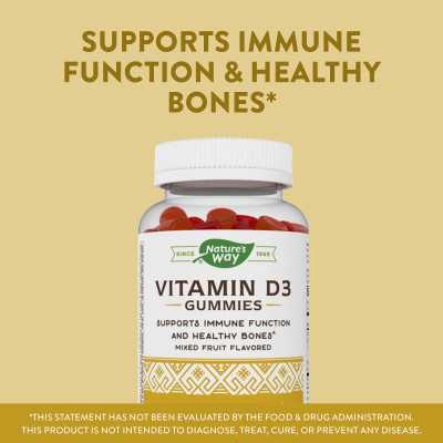 Nature's Way, Vitamin D3-Fruchtgummi, gemischte Früchte, 50 mcg (2000 IE), 120 Gummibärchen