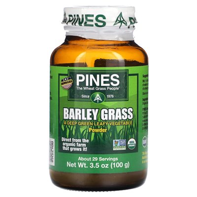 Pines International, Barley Grass Powder, 3.5 oz (100 g)