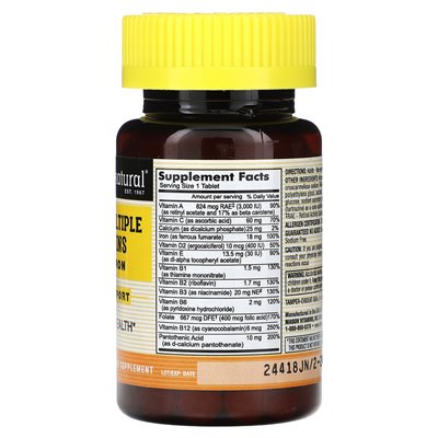 Mason Natural, codzienne wiele witamin z żelazem, 100 tabletek