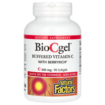 Czynniki naturalne, Biocgel ™, buforowana witamina C z Berryrich®, 500 mg, 90 miękkich