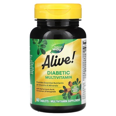 Nature, Alive! Diabetic Multivitamin, 60 Tablets