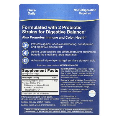 Nature, Probiotyczne Probiotyczne Perły, 1 miliard CFU, 90 softgels Nature, Probiotyczne Probiotyczne Perły, 1 miliard CFU, 90 softgels