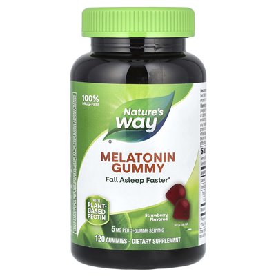 Nature's Way, Melatonin gummy, truskawki, 5 mg, 120 gummy (2,5 mg na gumę)