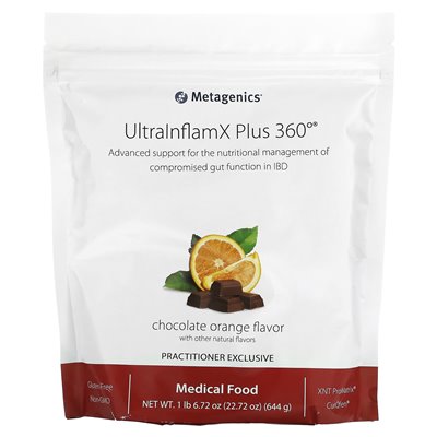 Metagenics, Ultralnflamx plus 360 °, żywność medyczna, czekoladowa pomarańcza, 22,72 uncji (644 g) Metagenics, Ultralnflamx plus 360 °, żywność medyczna, czekoladowa pomarańcza, 22,72 uncji (644 g)