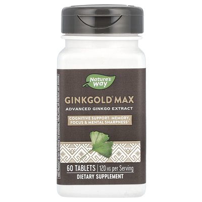 Nature's Way, Ginkgold® Max, 120 mg, 60 tabletek
