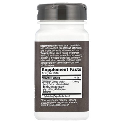 Nature's Way, Ginkgold® Max, 120 mg, 60 tabletek