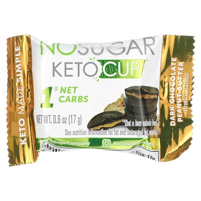 No Sugar Company, Cup, Dark Chocolate Peanut Butter, 12 Cups, 0.6 oz (17 g)