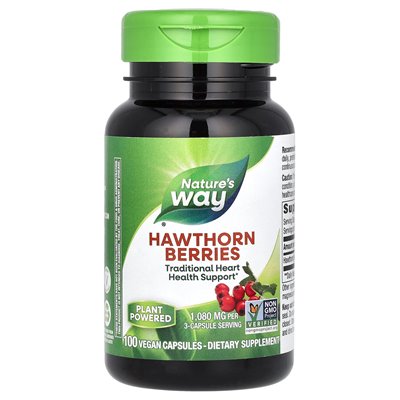 Nature's Way, Hawthorn Berries, 1080 mg, 100 wegańskich kapsułek (360 mg na kapsułkę)