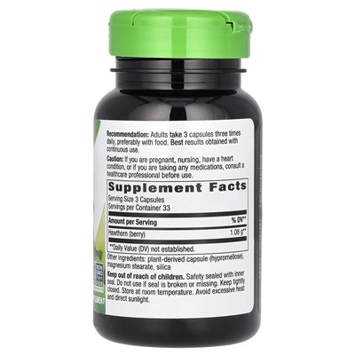 Nature's Way, Hawthorn Berries, 1080 mg, 100 wegańskich kapsułek (360 mg na kapsułkę)