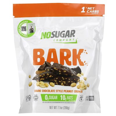 Bez Sugar Company, kora, Ciemna czekolada w stylu orzechowym Crunch, 7,1 uncji (200 g) Bez Sugar Company, kora, Ciemna czekolada w stylu orzechowym Crunch, 7,1 uncji (200 g)