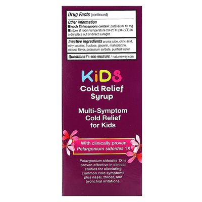 Nature's Way, Umcka, Kids Cold Relief Syrop, Ages 1+, Cherry, 4 fl oz (120 ml)
