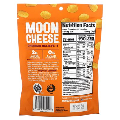 Moon Cheese, Knusprige Käsehäppchen, Cheddar Believe, 2 oz (57 g)