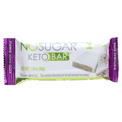 Sugar Free, Keto Bar, Birthday Cake, 12 Bars, 1.41oz (40g)