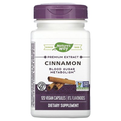 Nature's Way, Cinnamon, ekstrakt premium, 120 wegańskich kapsułek