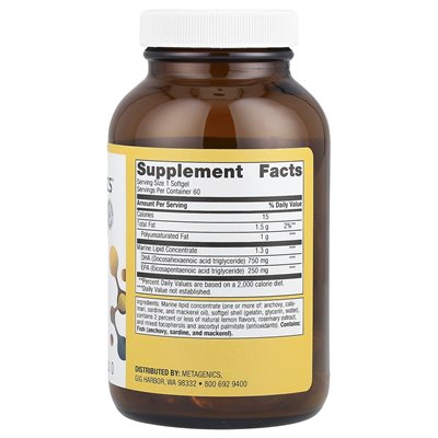 Metagenics, OmeGagenics®, Neuro-Fischöl, 1000 mg, 60 mg