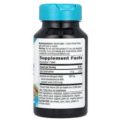 Nature's Way, Boswellia, ekstrakt premium, 307 mg, 60 tabletek