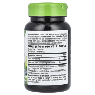 Nature's Way, Korzeń gorzkowca kanadyjskiego, 1140 mg, 100 kapsułek wegańskich (570 mg na kapsułkę)