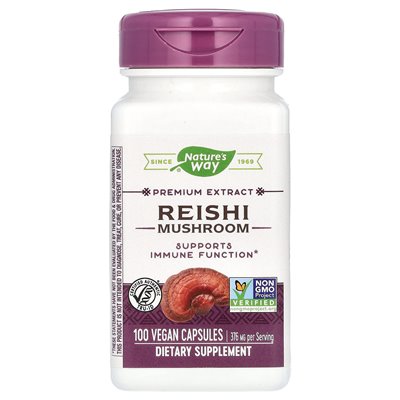 Nature's Way, Reishi-Pilz, 376 mg, 100 vegane Kapseln (188 mg pro Kapsel)